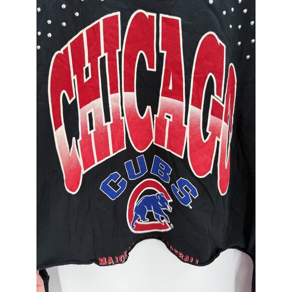 Mitchell & Ness Chicago Cubs Women's Boxy Crop Long Sleeve T-Shirt Size 2XL New - Picture 3 of 9